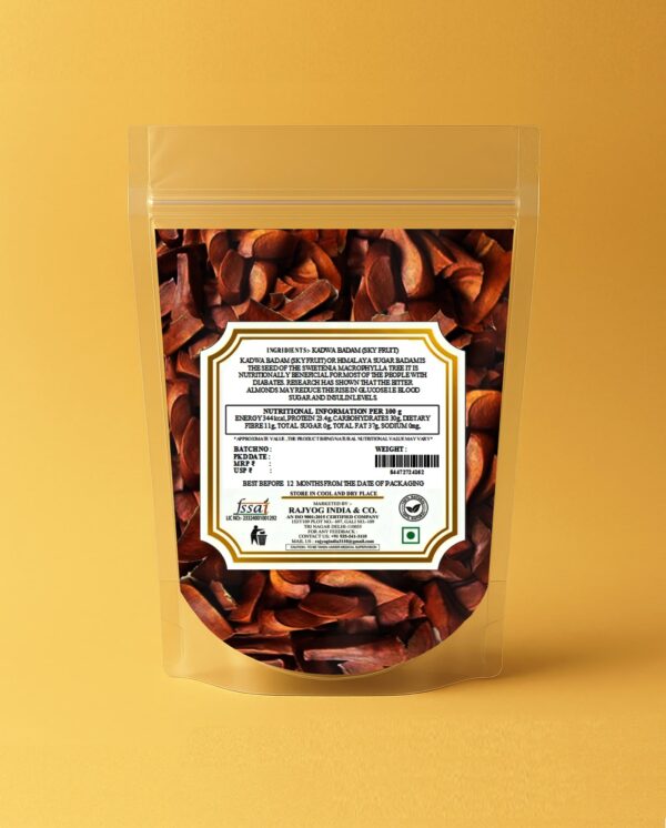 kadwa badam back 1 Sugar Kadwa Badam | Diabetes Almond | Sky Fruit | Bitter Almond