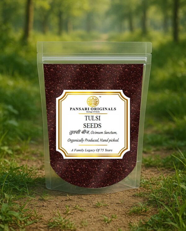 Tulsi Beej | Krishna Tulsi Seed | Shyama Tulsi Seeds (Edible) | Krishna Basil Seeds | Kali Tulsi Beej | Tukhme Rehan | Ocimum Sanctum